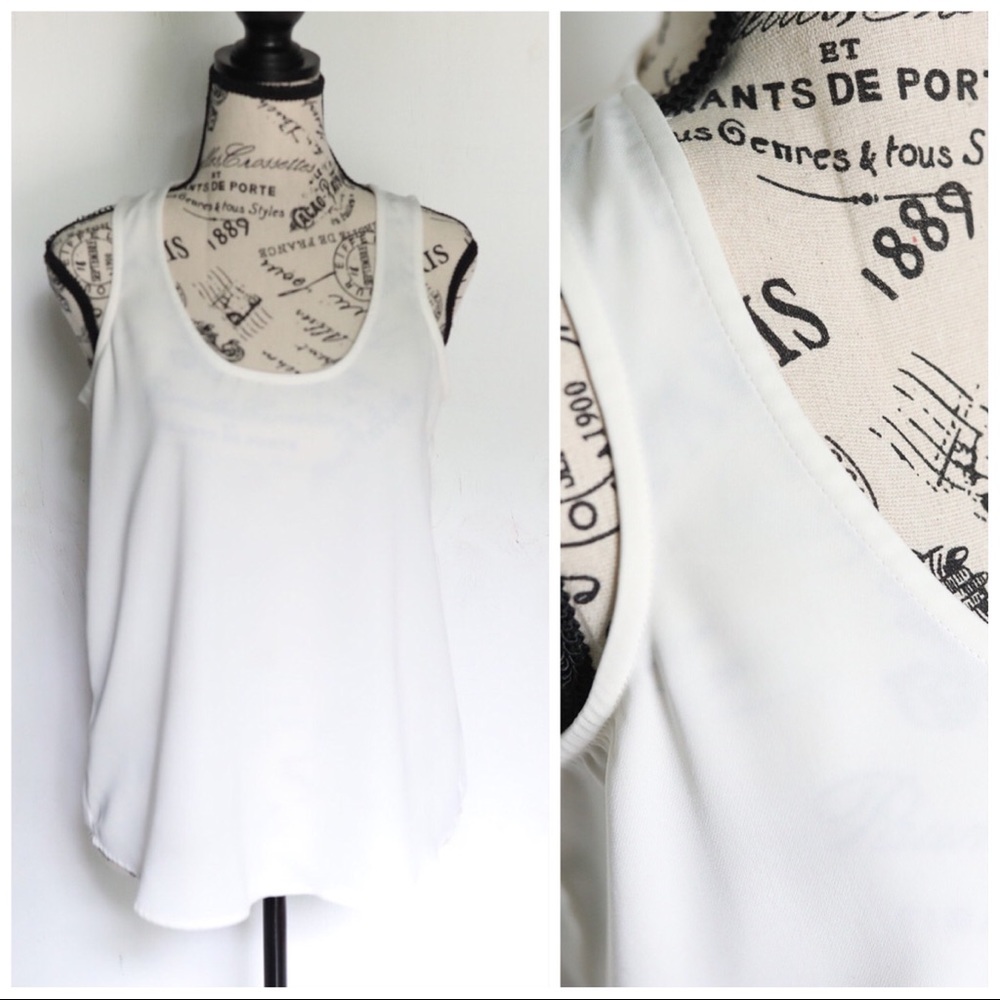 J.Crew Mercantile Pearl White tank top blouse size small